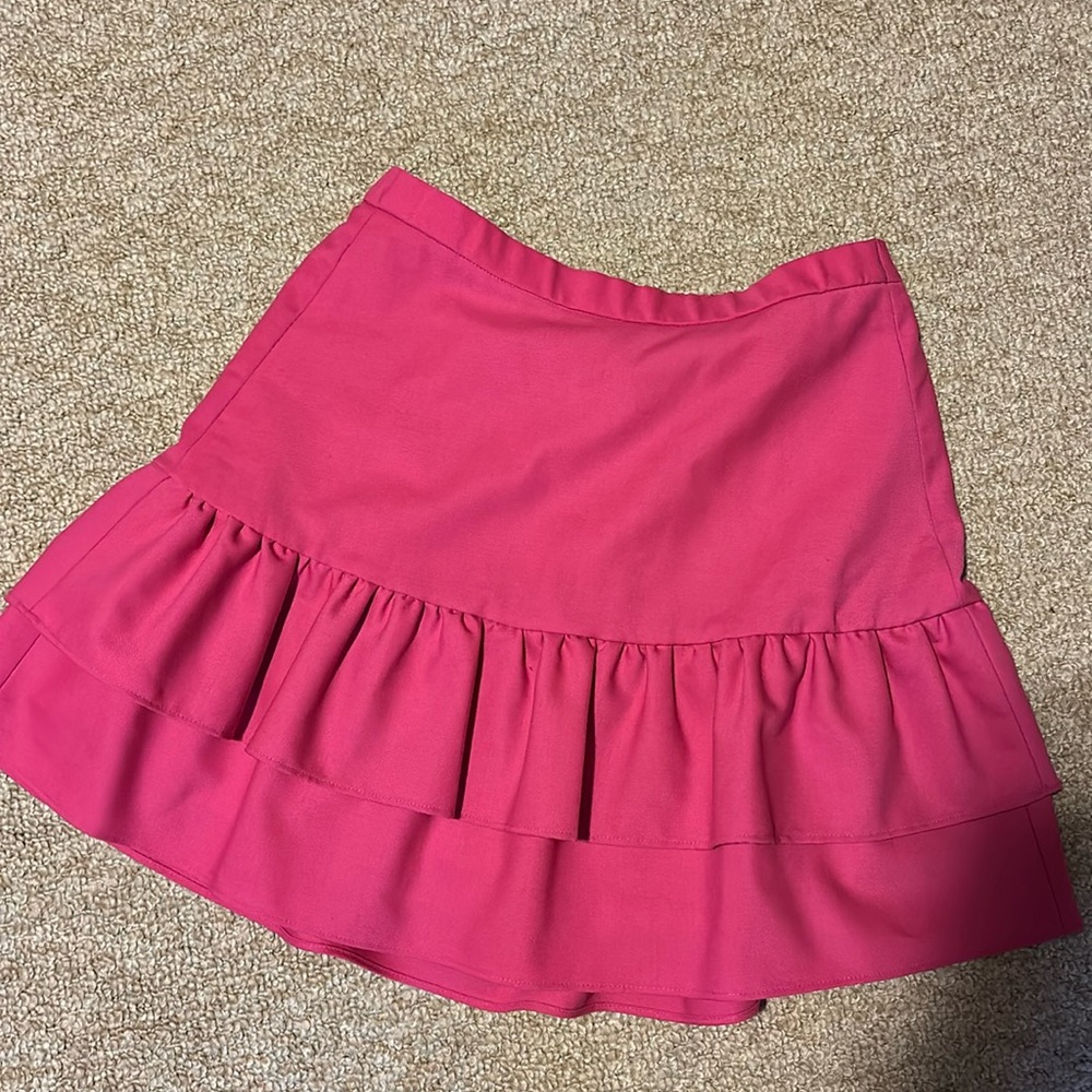 J crew pink ruffle skirt